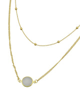 Boho Chic Double layer Gold Chain Round Charm Necklace Fashion Women Accessories-2