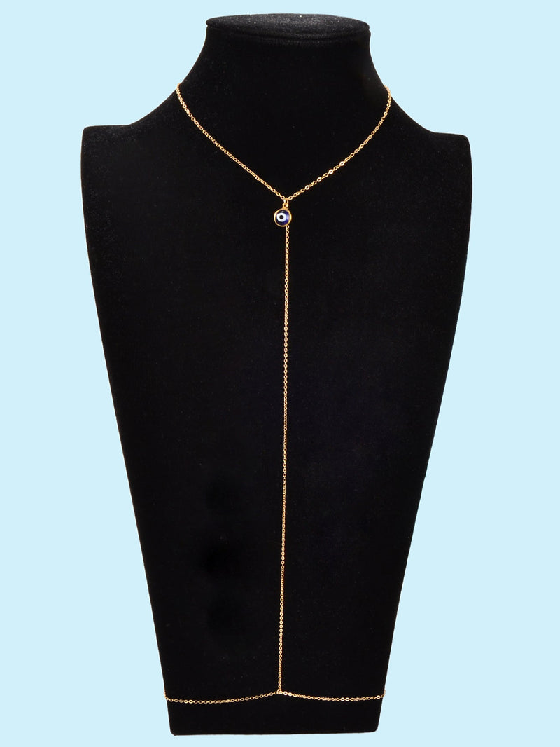 Evil Eye Charm Gold Sexy Body Chain Crossover Thin Bra Waist Belly Body Jewelry-2