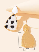 Cow Spot Pattern Geometric Girls Statement Hypoallergenic Pierced Gift Earrings-3