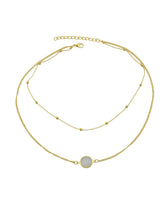 Boho Chic Double layer Gold Chain Round Charm Necklace Fashion Women Accessories-3