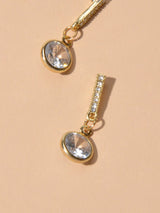 Luxurious Gift for Best Friends Simulated Zircon Strip Pierced Drop Stud Earring-4