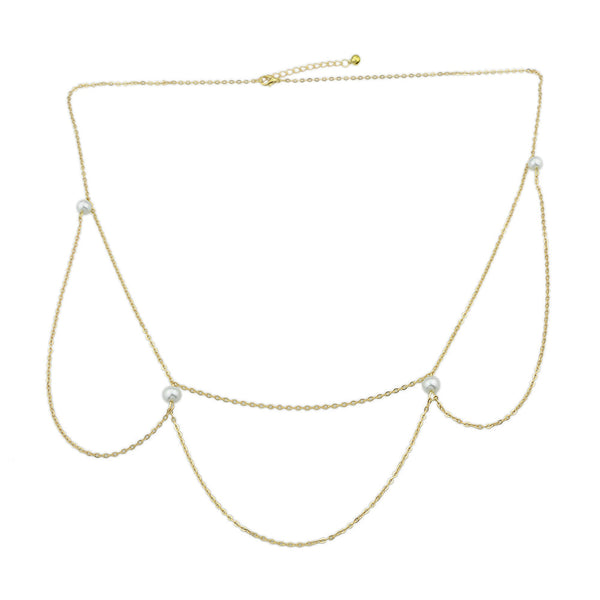 AU Local Multilayer Body Belly Jewellery Adjustable Waist Chain Pearl Body Chain-1
