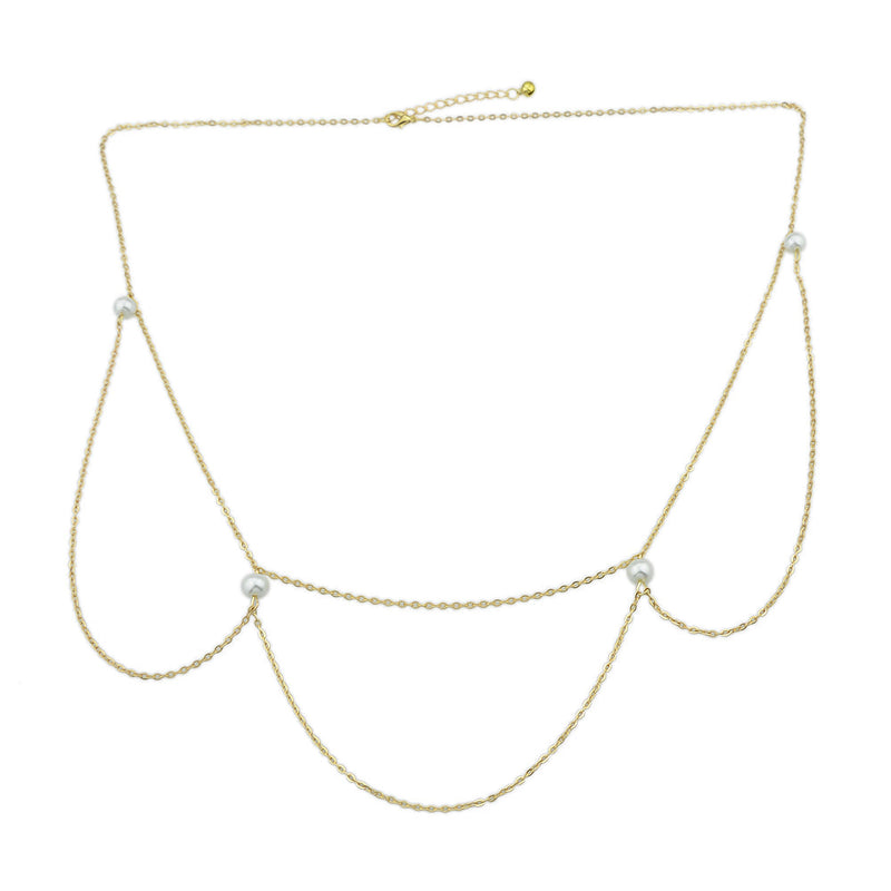 AU Local Multilayer Body Belly Jewellery Adjustable Waist Chain Pearl Body Chain-1